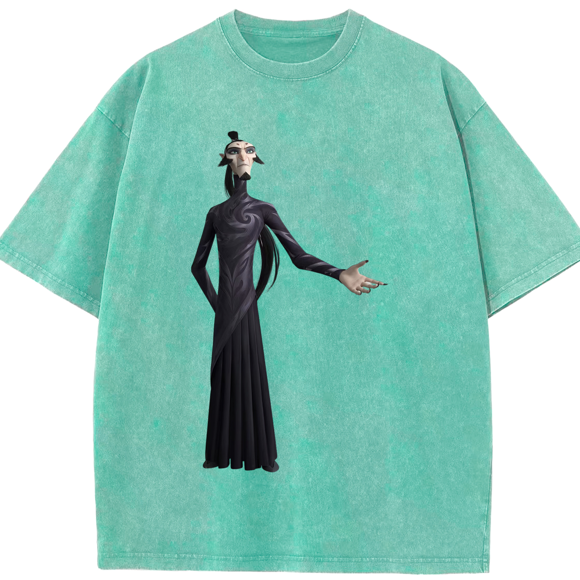 （画像用） Ne Zha 2 ナタ 魔童の大暴れ 綿100% ヴィンテージ風 半袖Tシャツ（フロントプリント）